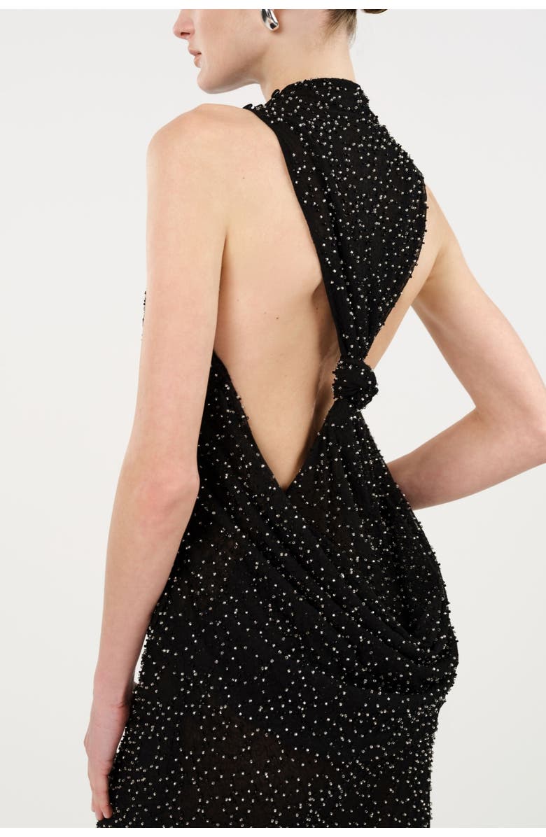 Nocturne Stone-Embellished Maxi Dress, Alternate, color, Black