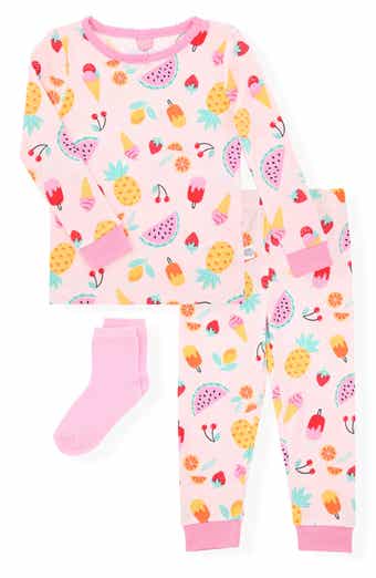 SLEEP ON IT Kids' Fruit Fitted Two-Piece Pajamas & Socks Set