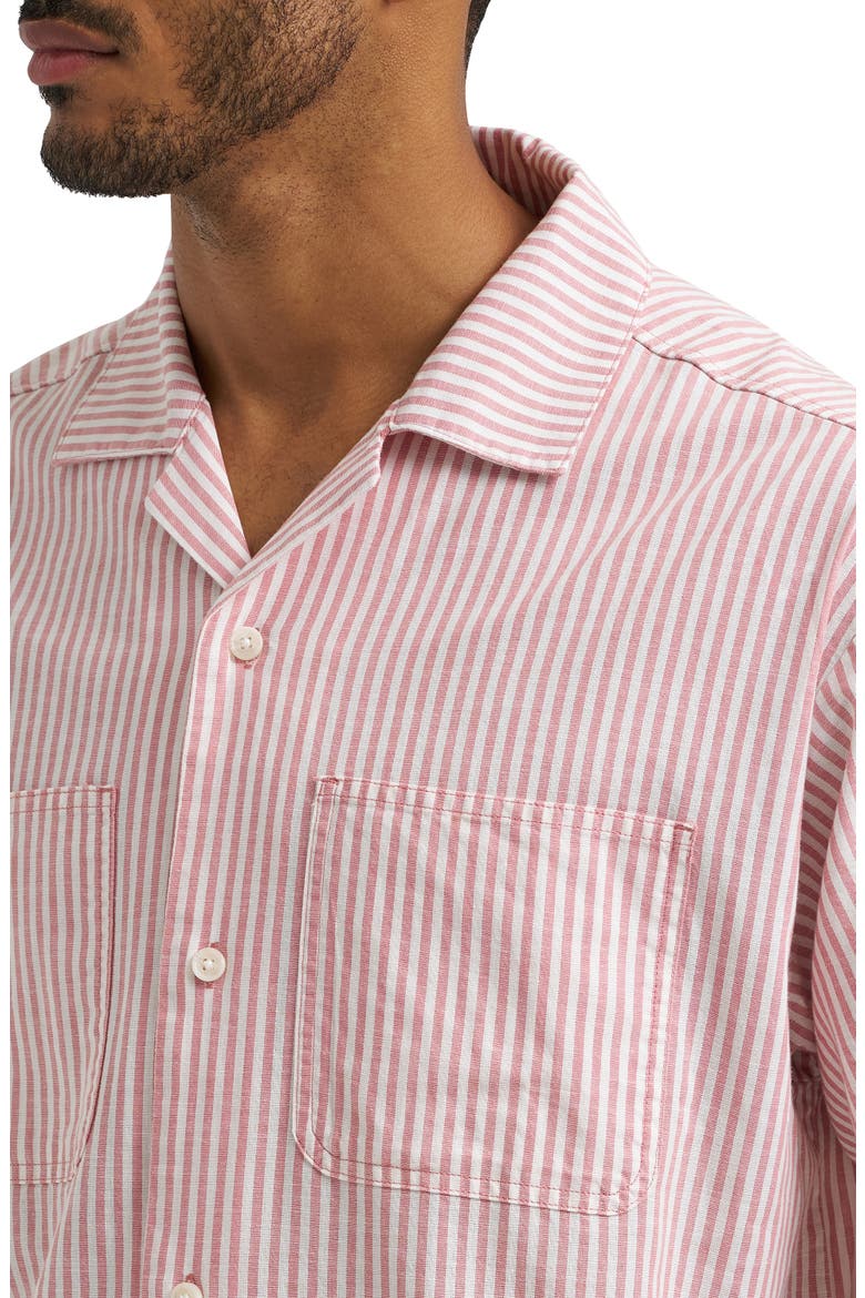 Stripe Graphic Camp Shirt, Alternate, color, DUSTRY ROSE