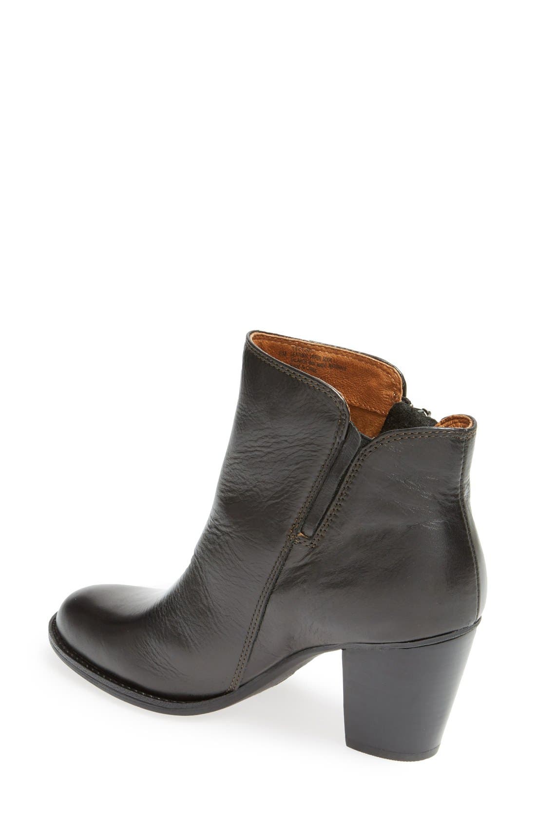 'Wera' Leather Bootie, Alternate, color, BLACK