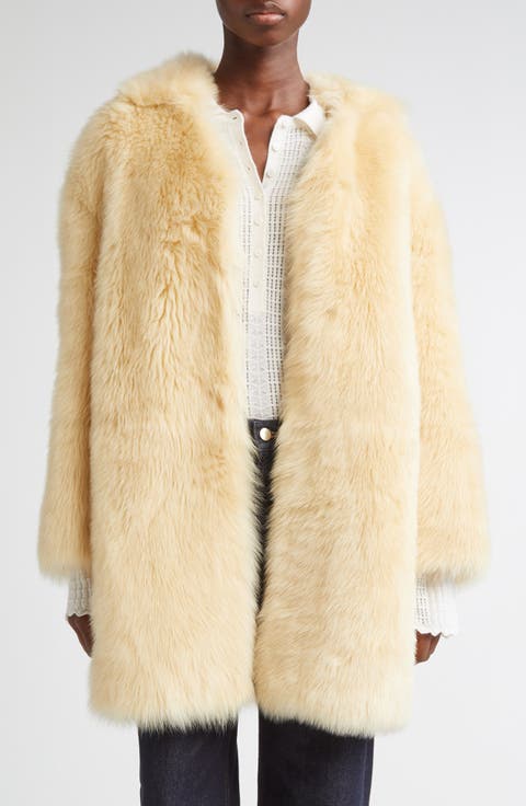 Ruben Knee Length Genuine Shearling Coat