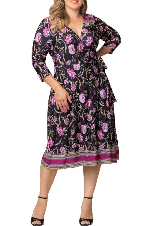 Beguiling Floral A-Line Wrap Dress