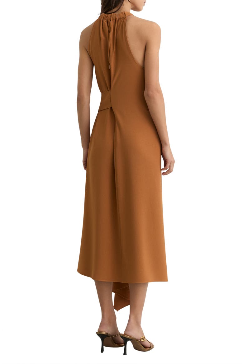 Maeve Asymmetric Sleeveless Midi Dress, Alternate, color, RUST ORANGE