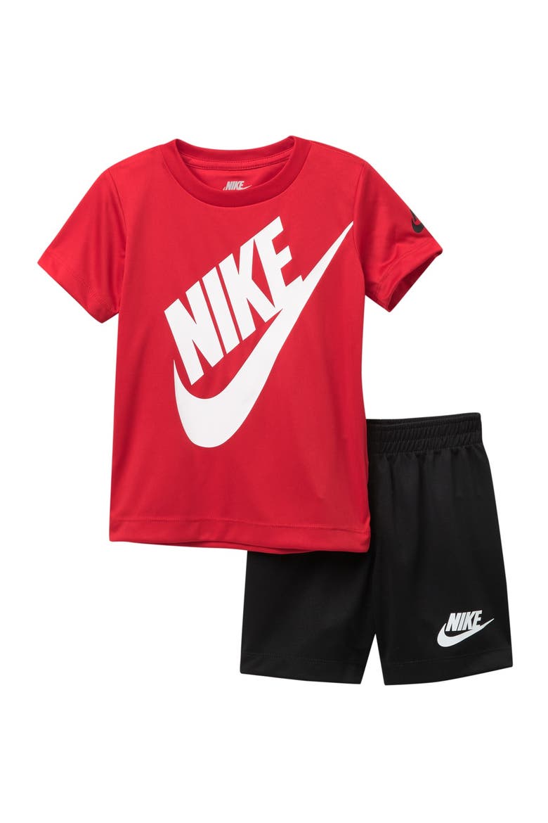 Kids' Futura Graphic Tee & Shorts, Main, color, BLACK/ UNIVERSITY RED