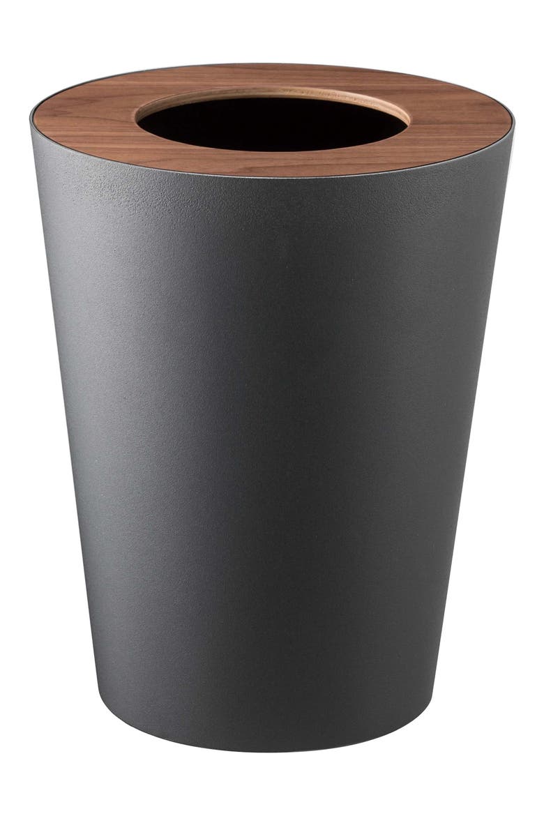 Round Trash Can, Main, color, WALNUT