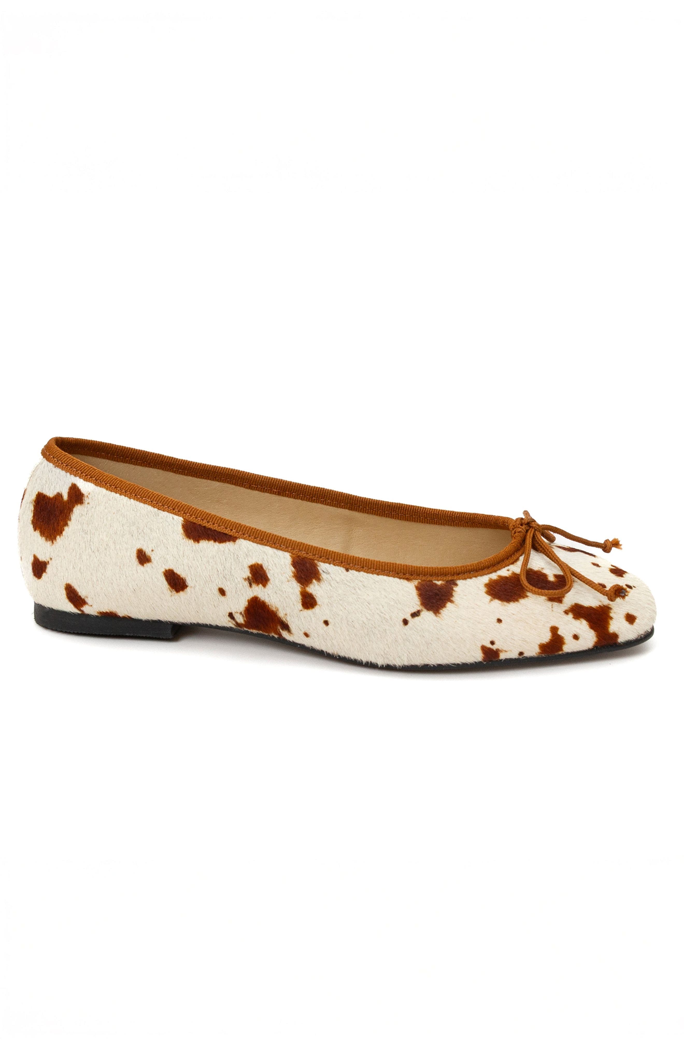 Menina Step Sandrine Ballet Flat, Main, color, Brown/White