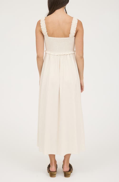 Blu Pepper Smocked Midi Sundress In Neutral