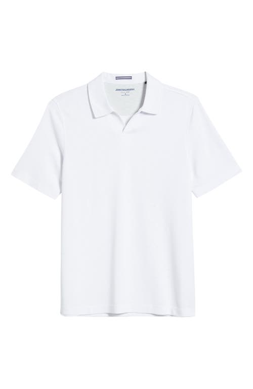Johnston & Murphy Vintage Slub Modal Blend Johnny Collar Polo In White