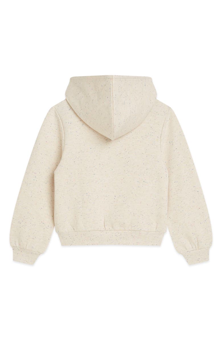 Scotch & Soda Kids' Floral Embroidered Pleated Sleeve Hoodie, Alternate, color,