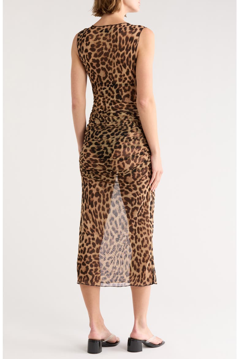 Semisheer Mesh Cover-Up Midi Dress, Alternate, color, LUCKY LEOPARD001