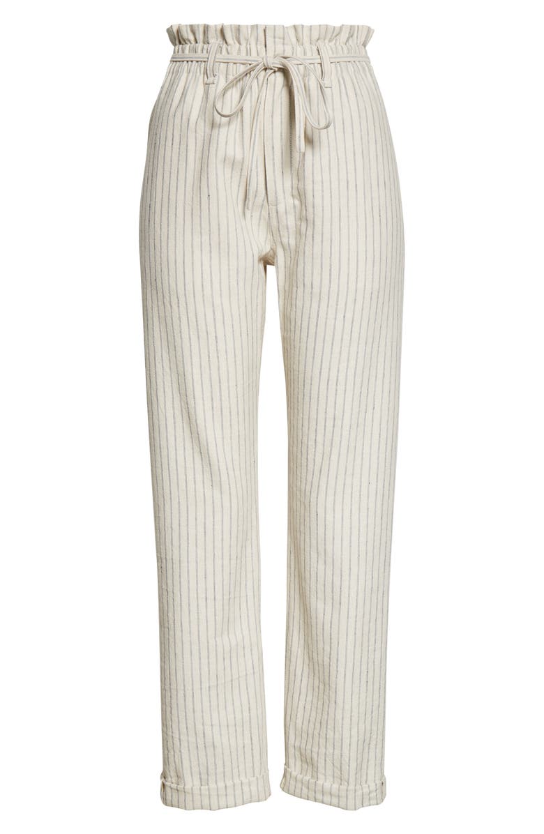 rag & bone Paperbag Waist Stripe Cotton Blend Pants, Alternate, color,