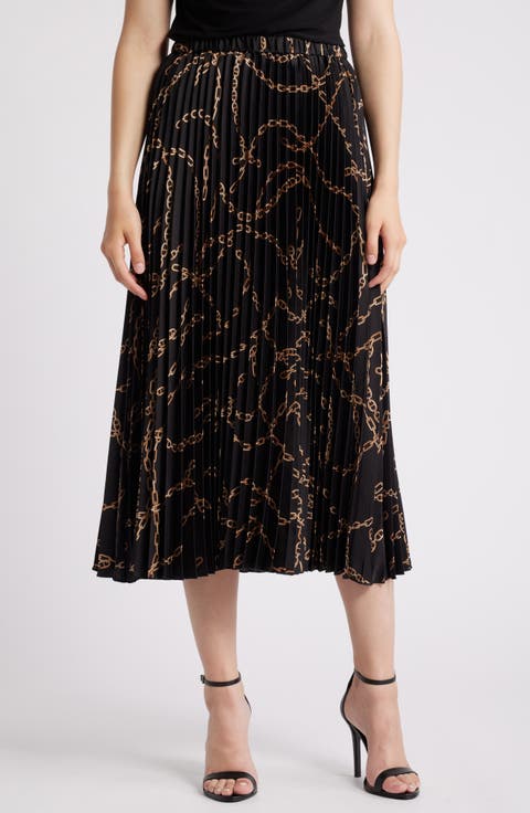 Pleated Pull-On Skirt