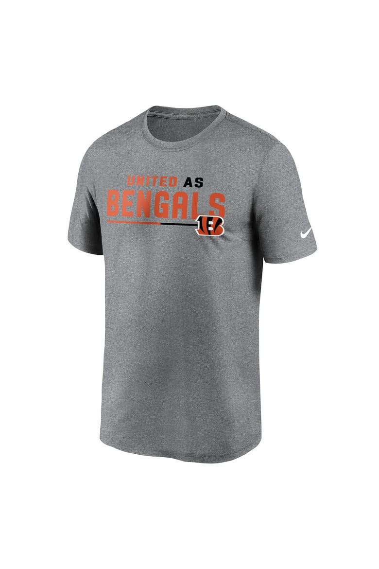Men's Nike Heather Gray Cincinnati Bengals Legend Team Shoutout Performance T-Shirt, Alternate, color, Heather Gray