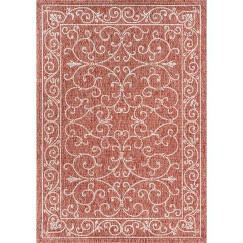 Charleston Vintage Filigree Textured Weave Indoor/Outdoor Area Rug