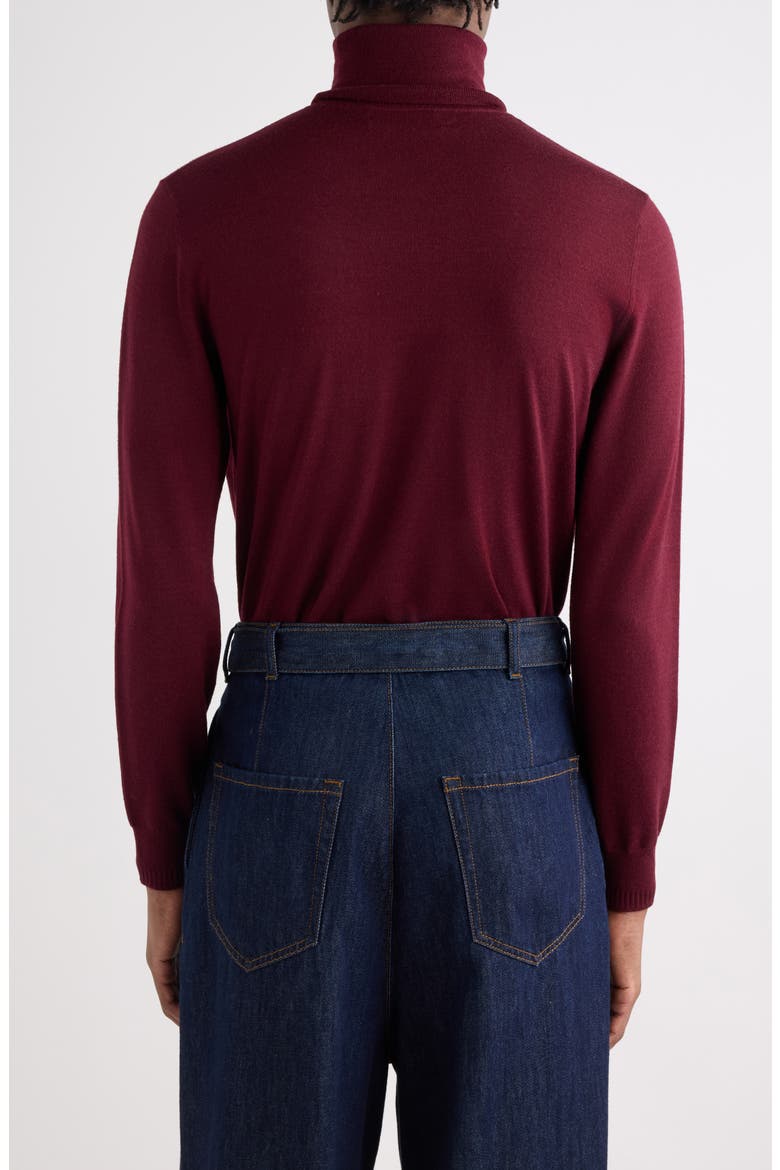 Munas Merino Wool Turtleneck Sweater, Alternate, color, WINE