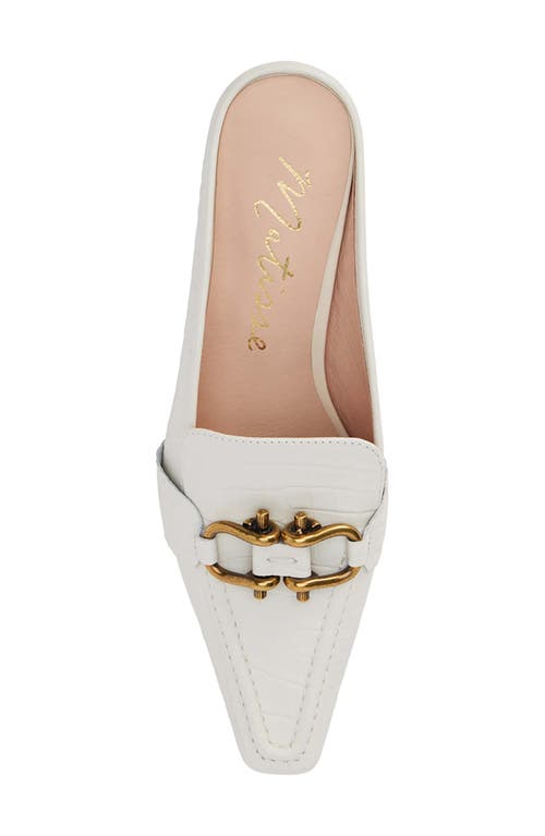 Matisse Lee Kitten Heel Mule In Bone Croc