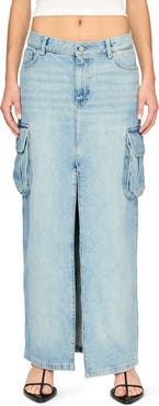 DL1961 Asra Denim Cargo Maxi Skirt