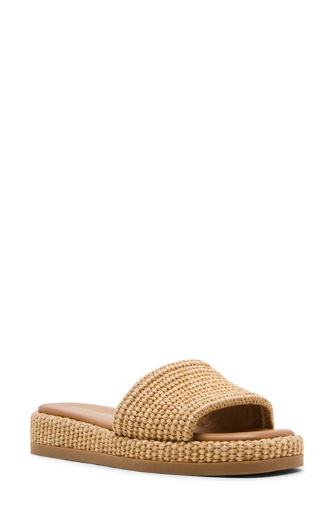 【Steve Madden】ケイティ スライド サンダル Steve Madden Katie Platform Slide Sandal in Brown | Lyst