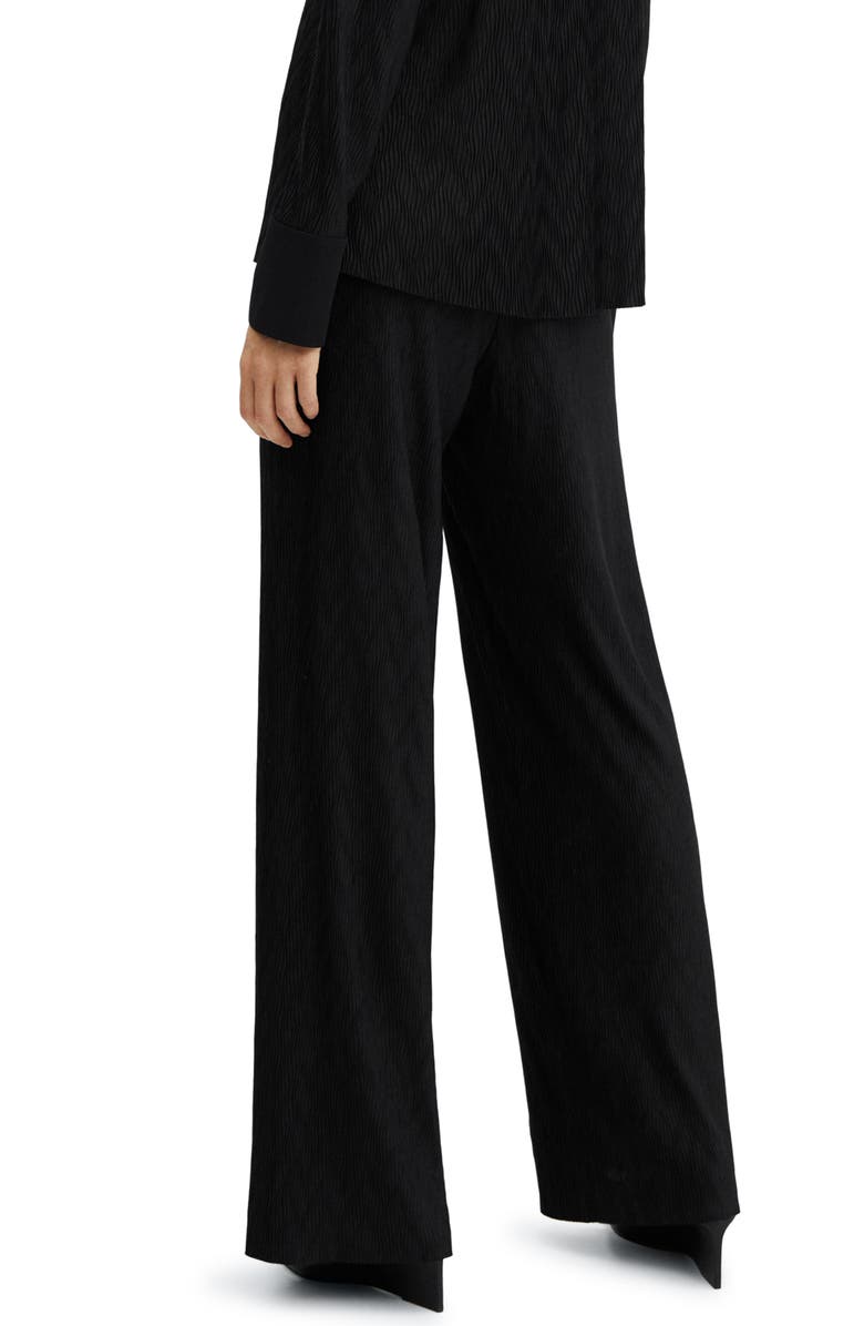 MANGO Textured Wide Leg Pants, Alternate, color,