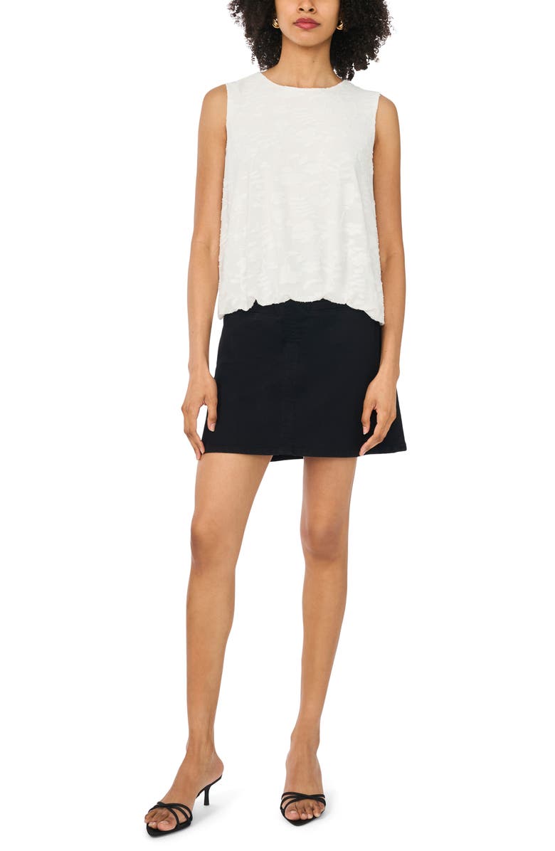 Vince Camuto Bubble Hem Sleeveless Top, Alternate, color, New Ivory