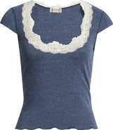 Free People Oh My Darling Lace Trim Top