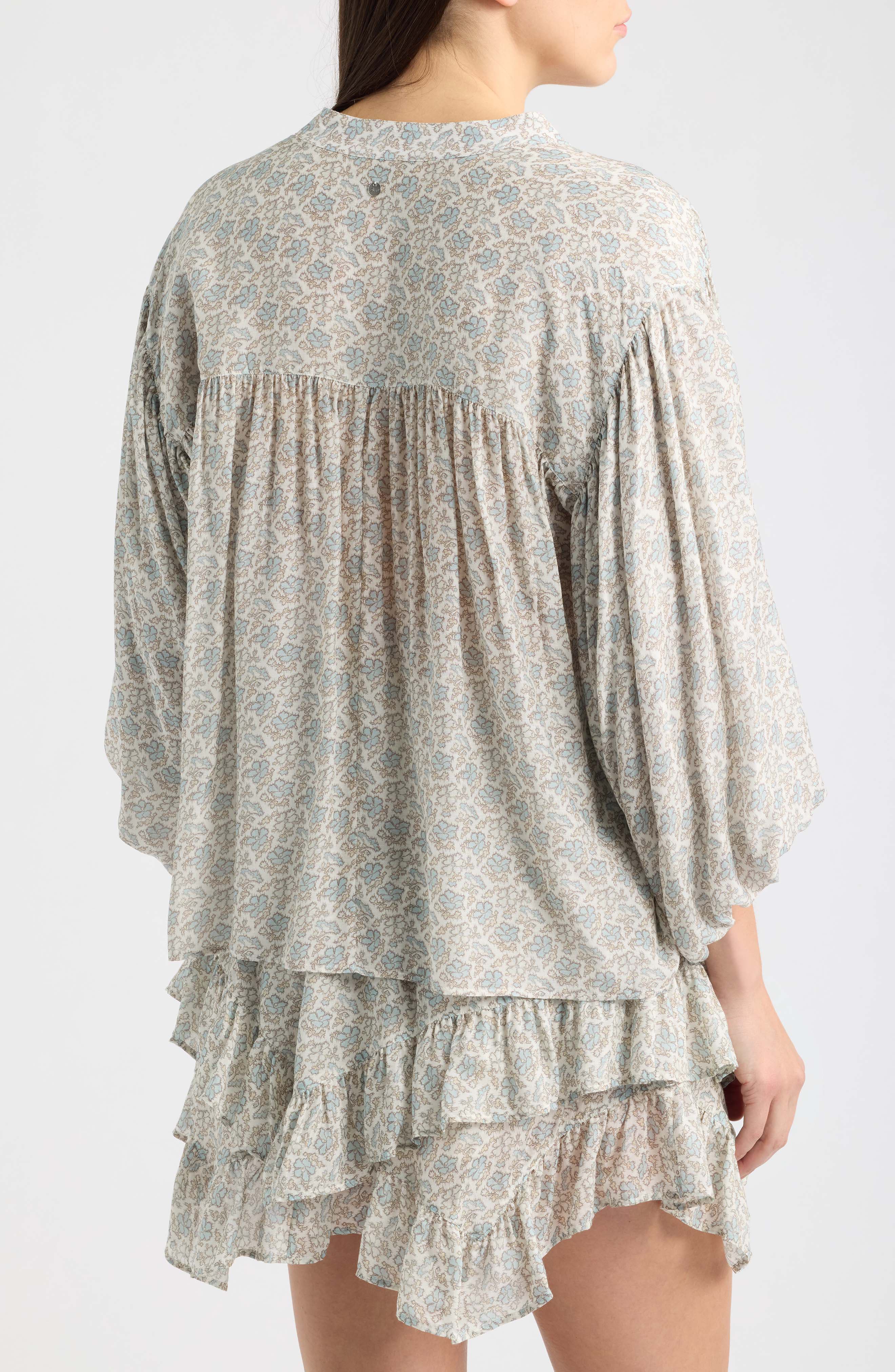 BOSS Orange Bales Floral Lace Trim Balloon Sleeve Top (Women) | Nordstrom