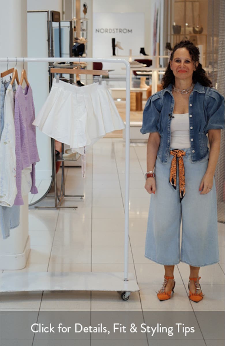 Lumi Pima Stretch Cotton Twill Flare Shorts, sales video thumbnail