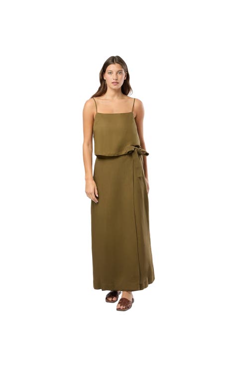 Air Linen Maxi Wrap Skirt