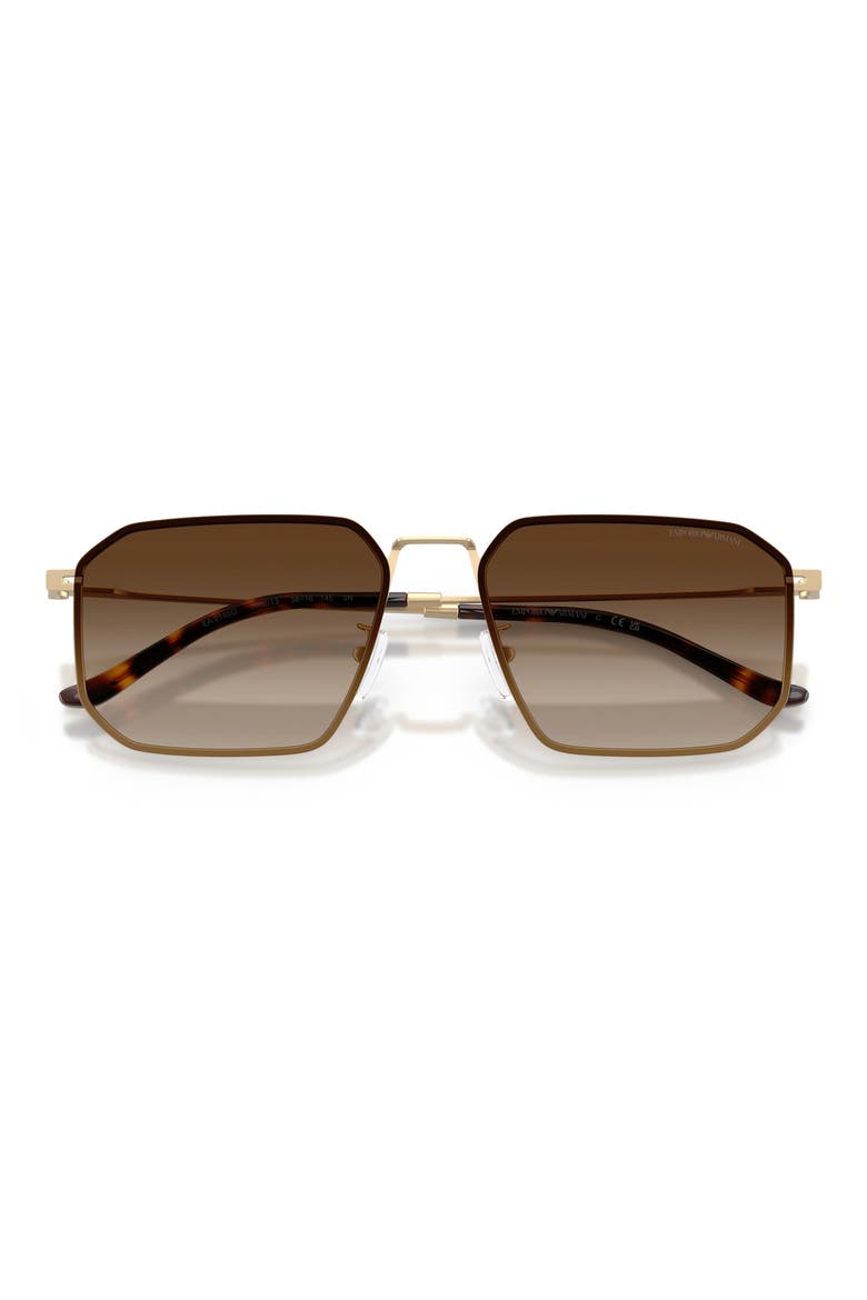 58mm Irregular Sunglasses, Alternate, color, PALE GOLD / GRADIENT BROWN