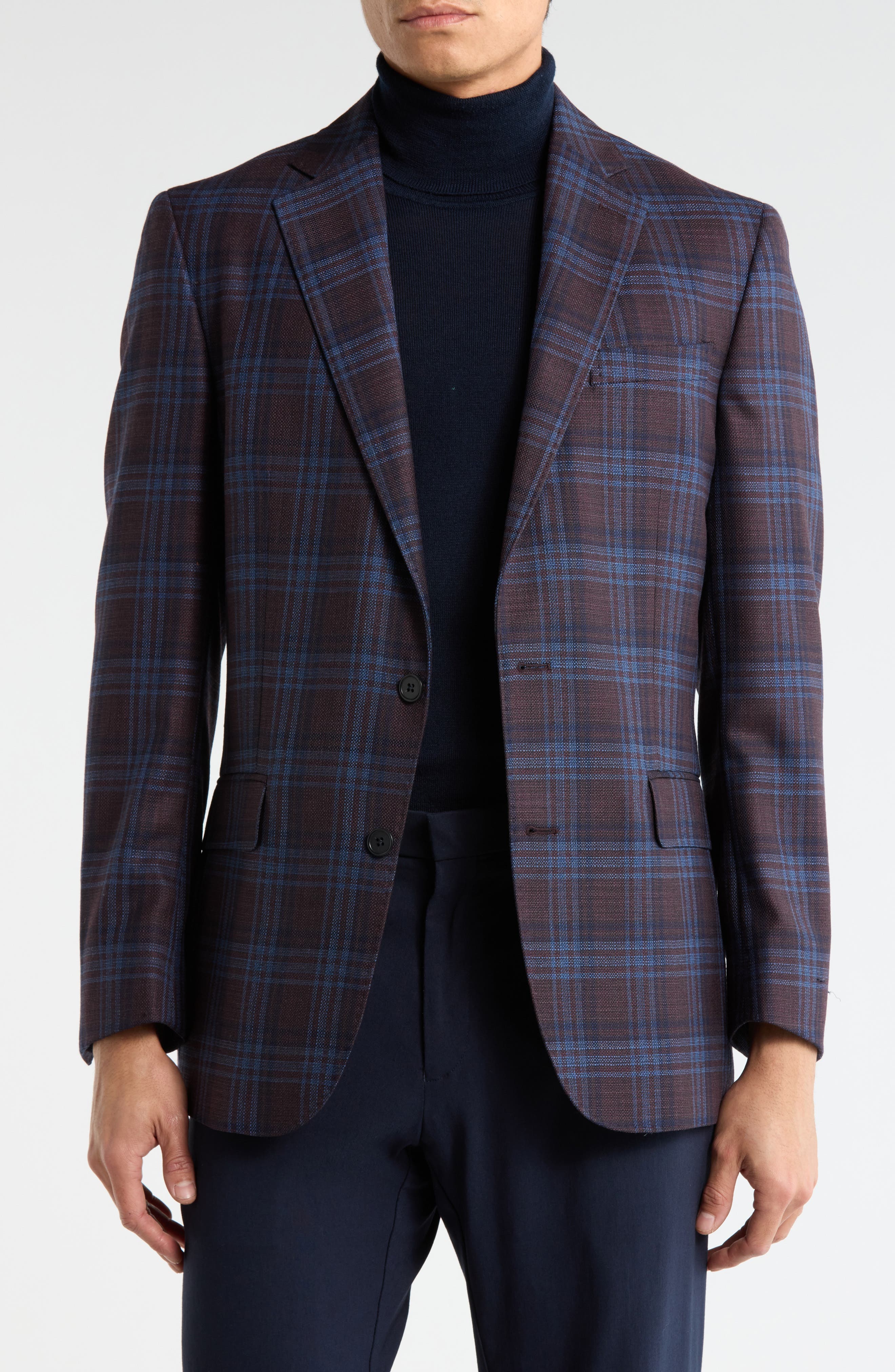 Brooks Brothers Plaid Notch Lapel Wool Sport Coat