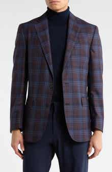 Brooks Brothers Plaid Notch Lapel Wool Sport Coat