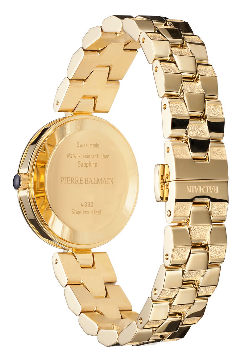 Mother-of-Pearl Stainless Steel Bracelet Watch, Alternate, color, GOLD/ STAINLESS STEEL