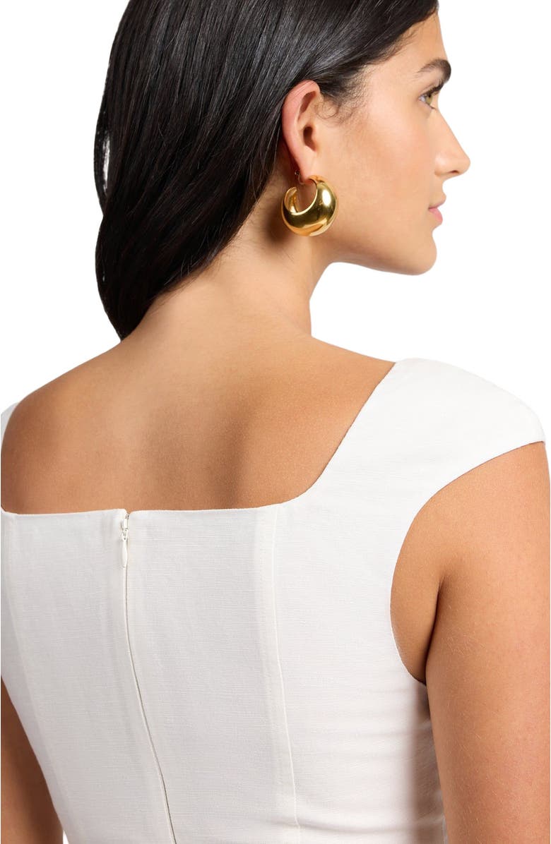 Onia Linen Peplum Top, Alternate, color, White