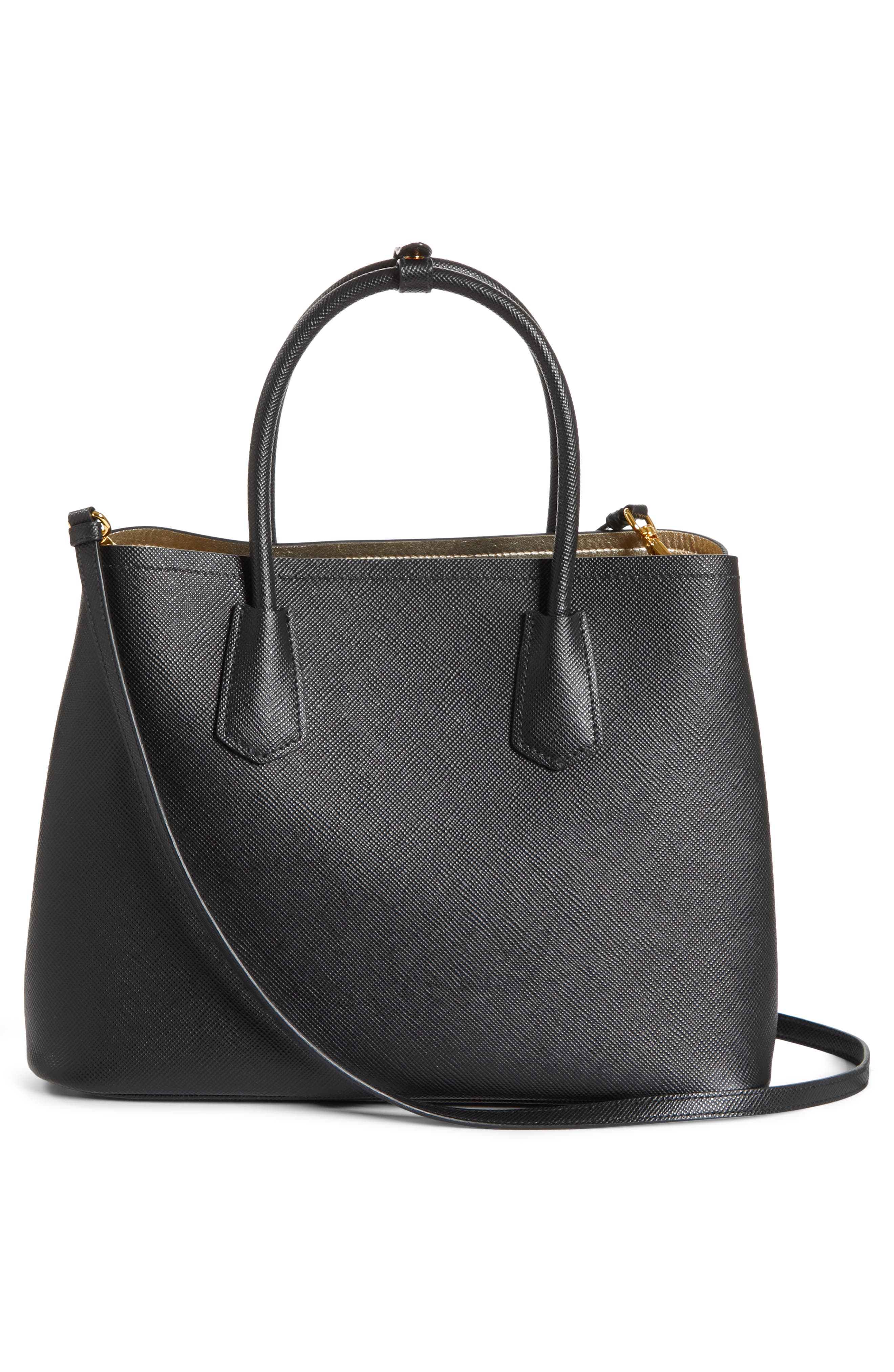 Prada Double Medium Saffiano Leather Tote, Alternate, color, 