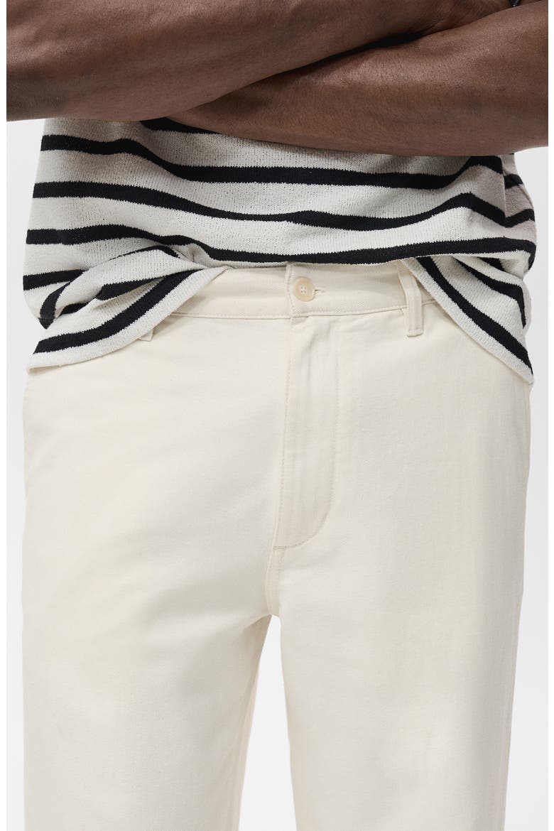 Cotton & Linen Straight Leg Jeans, Alternate, color, OFF WHITE