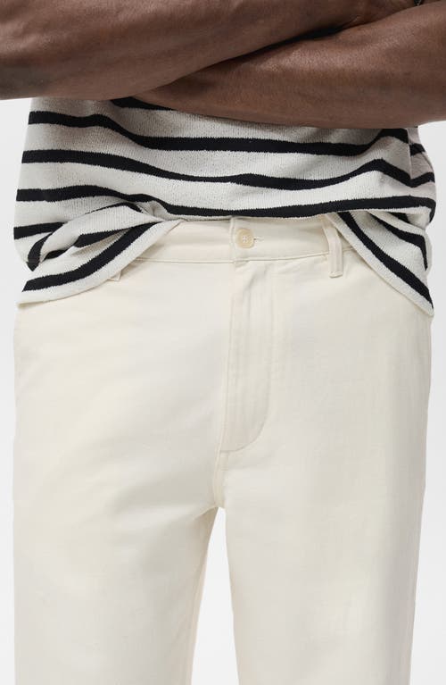 Mango Men's Cotton-linen Blend Regular-fit Jeans In White