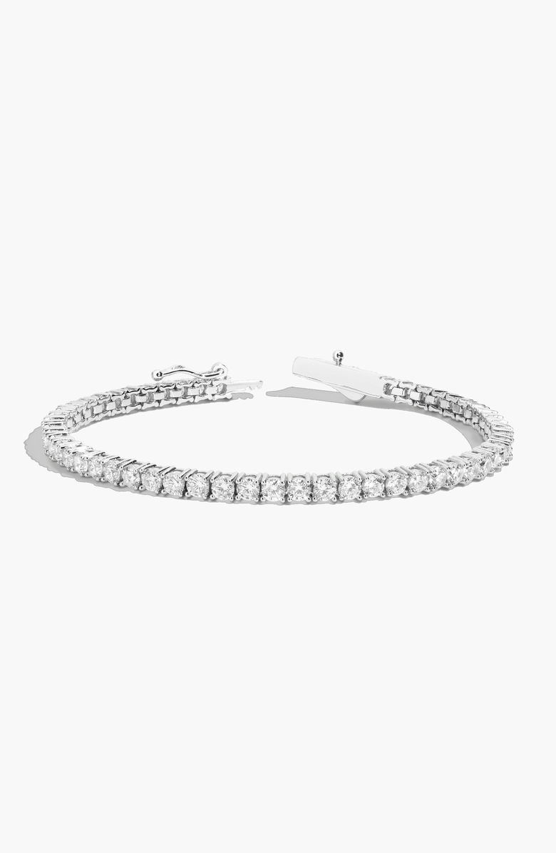 Aurate New York Lab Grown 6ct White Sapphire Tennis Bracelet, Main, color, White Vermeil