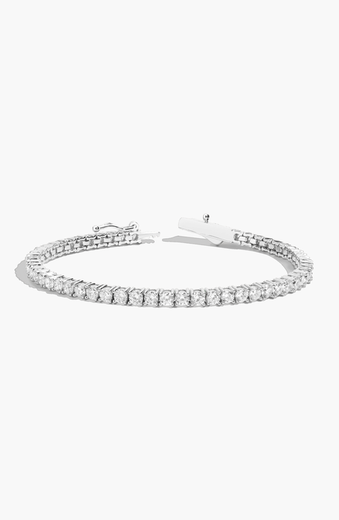 Lab Grown 6ct White Sapphire Tennis Bracelet