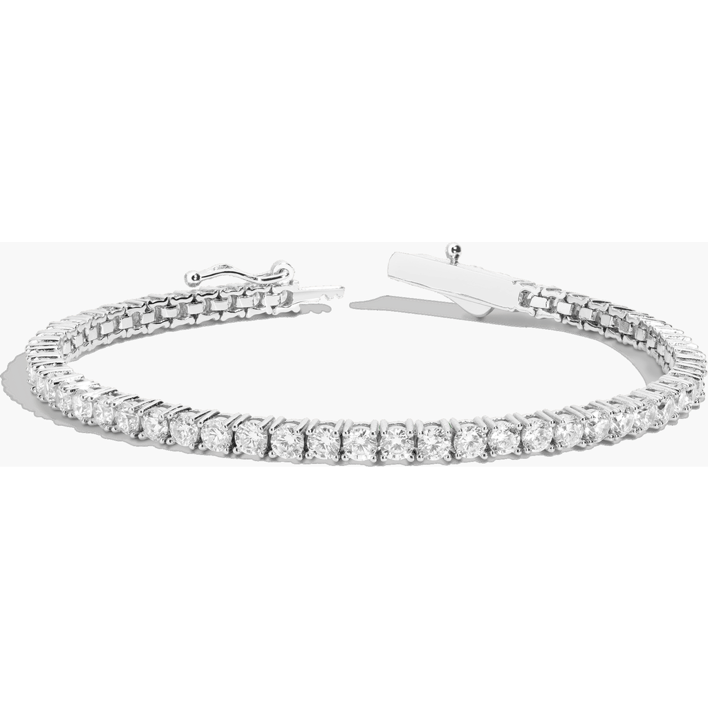 Aurate New York Lab Grown 6ct White Sapphire Tennis Bracelet In Metallic
