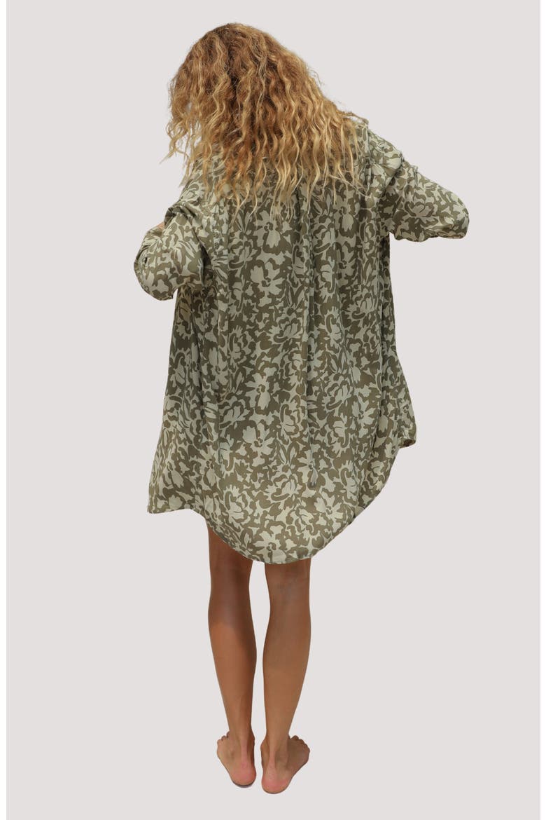 Print Long Sleeve Cover-Up Shirtdress, Alternate, color, BAJA BLOOM