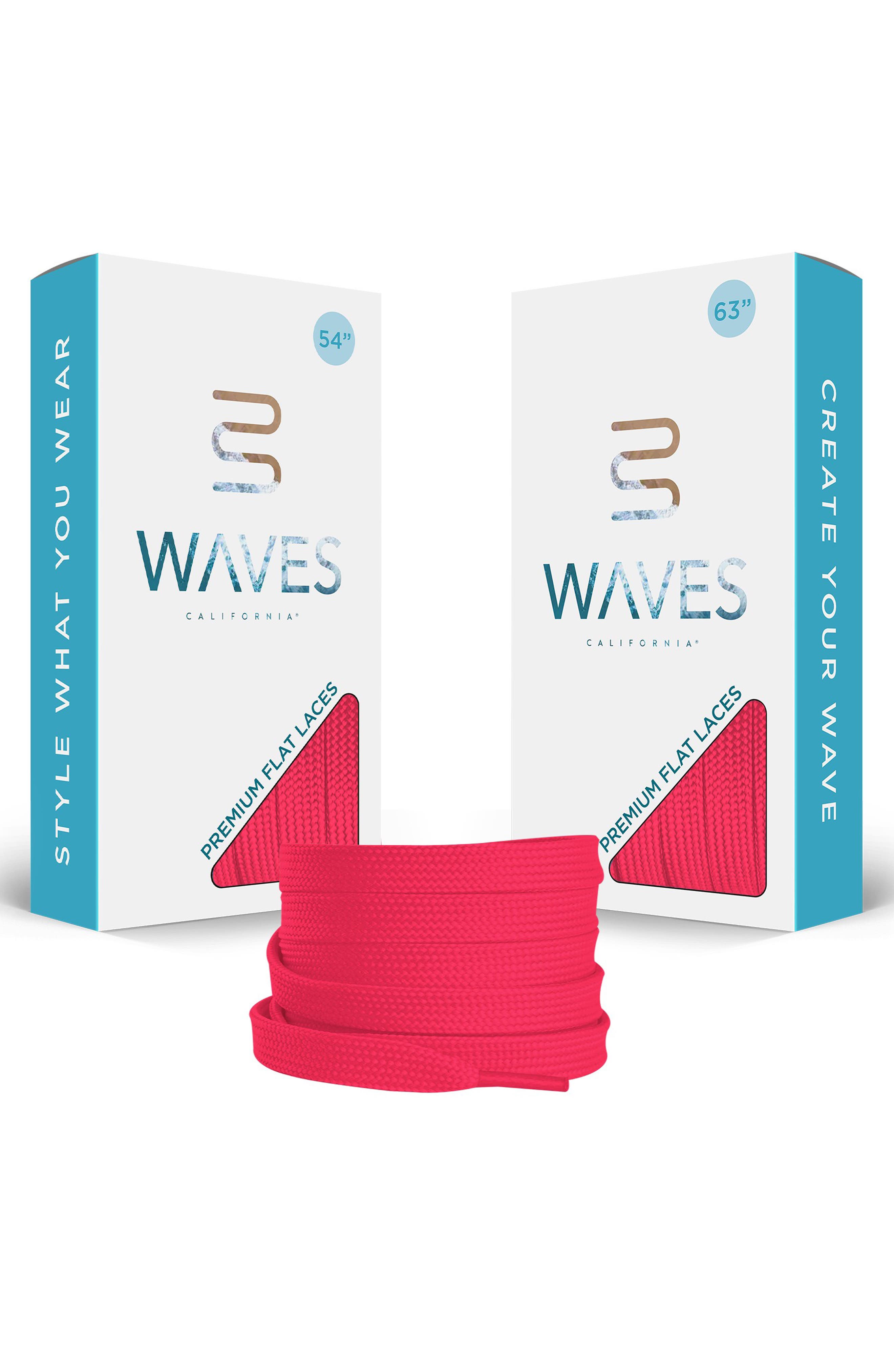 63-Inch Premium Flat Shoelaces, Alternate, color, NEON PINK