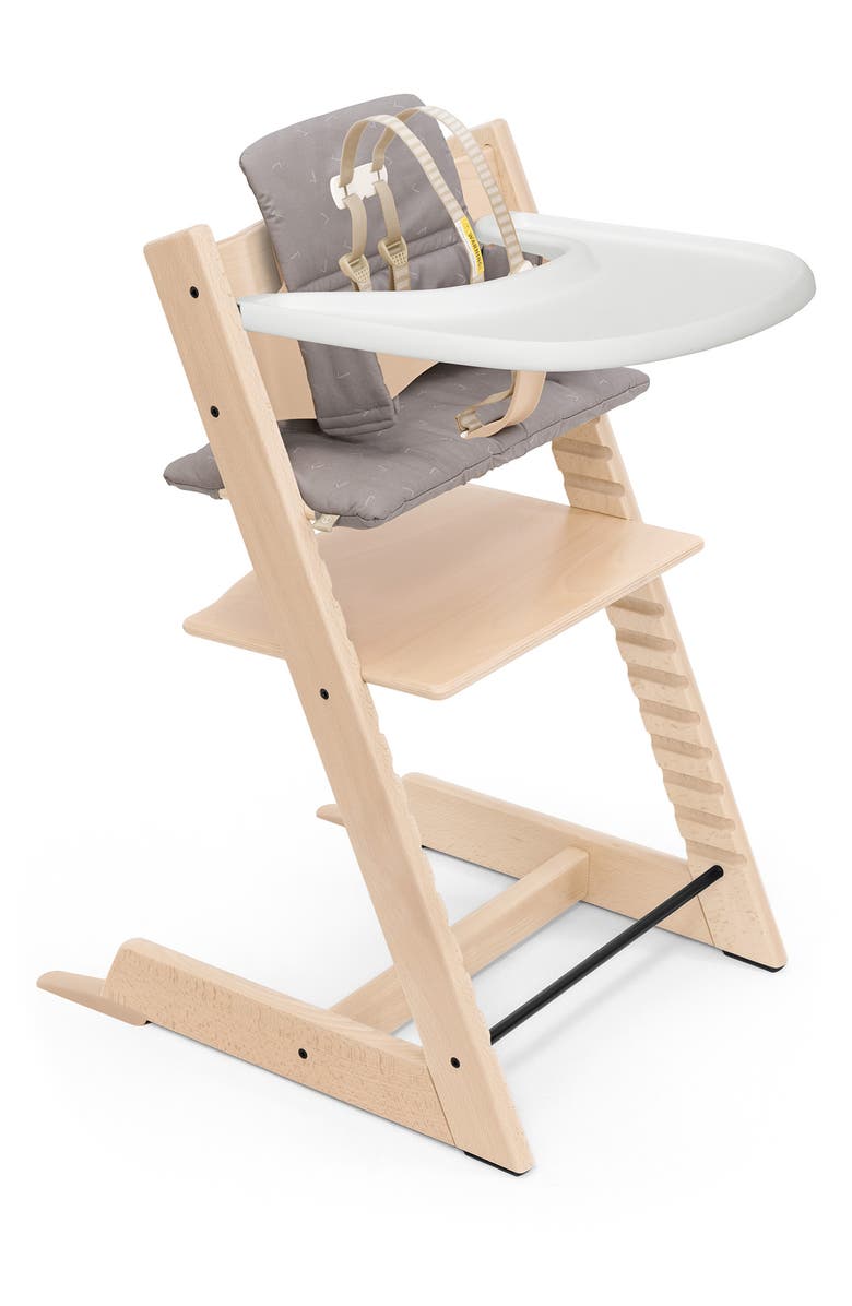 Stokke Tripp Trapp<sup>®</sup> Highchair, Baby Set, Cushion & Tray Set, Main, color, Natural/ Icon Grey