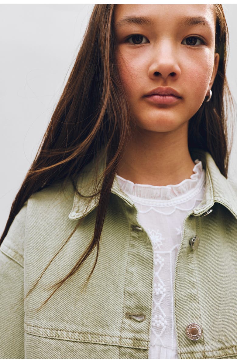 H&M Cotton Twill Overshirt, Alternate, color, Light Khaki Green