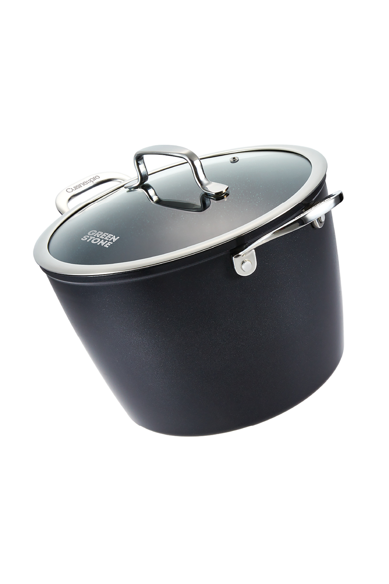 GREEN STONE™ 8.5 Qt. Stockpot with lid, Main, color, Black
