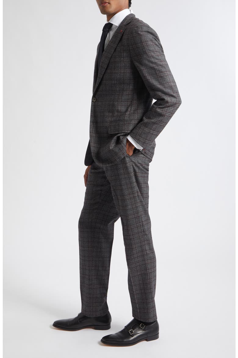 Delain Over Check Wool Suit, Alternate, color, GREY 970