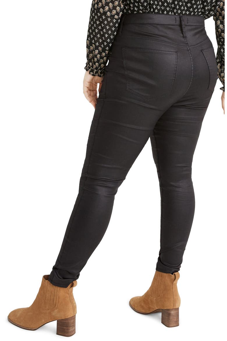 10 Coated Edition High Waist Skinny Jeans, Alternate, color, TRUE BLACK