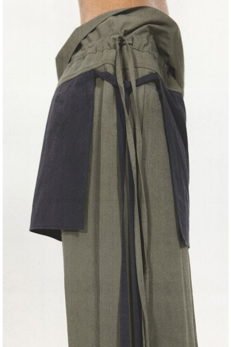 Tied Overlay Wide Leg Pants, Alternate, color, GREY