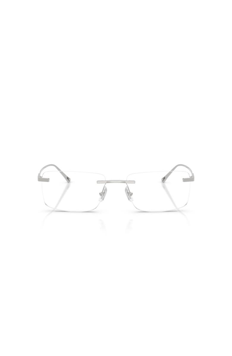 COACH 56mm Rectangle optical glasses, Alternate, color, Silver