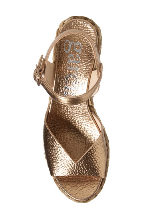 Pedro Garcia Doina 04 Ankle Strap Platform Sandal In Cava Cervo Lame