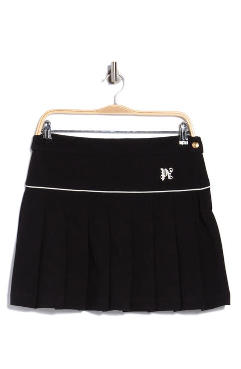 Pleated Cotton Miniskirt